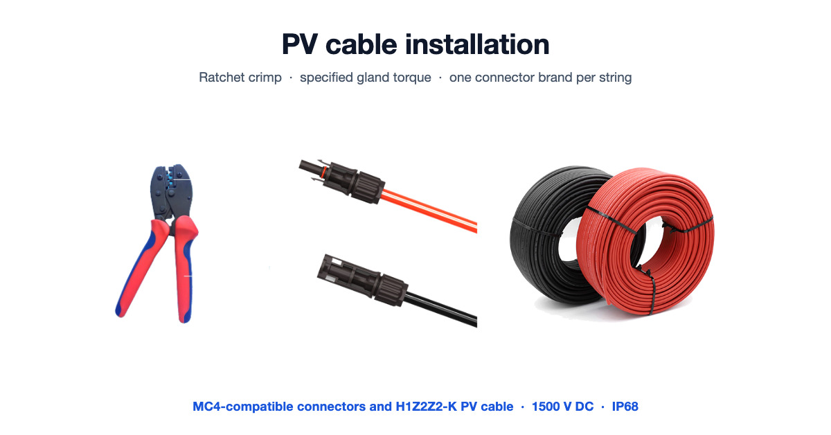 PV Cable Installation: Crimping & Grounding Guide