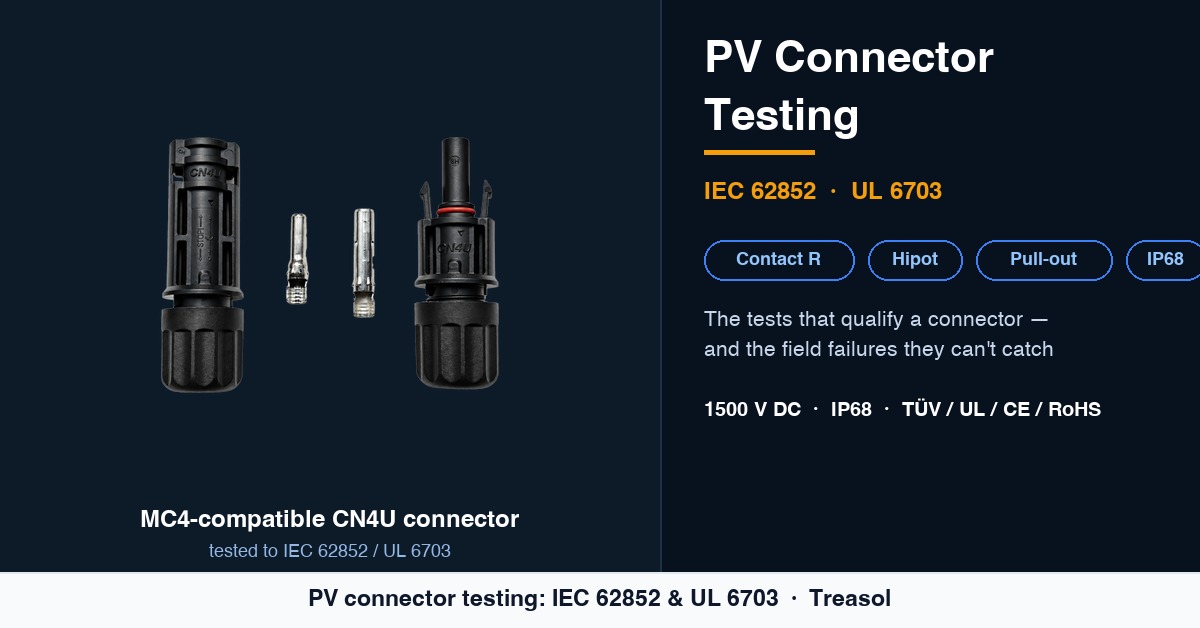 PV Connector Testing: What IEC 62852 Can't Catch