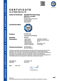TUV Certificate For Junction Box Module